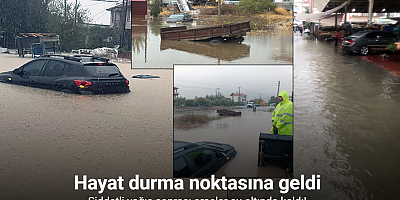 Muğla'da şiddetli yağış sonrası araçlar su altında kaldı
