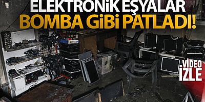 Müstakil evde elektronik eşyalar bomba gibi patladı