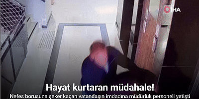 Nefes borusuna şeker kaçan vatandaşı Heimlich manevrası ile kurtardı