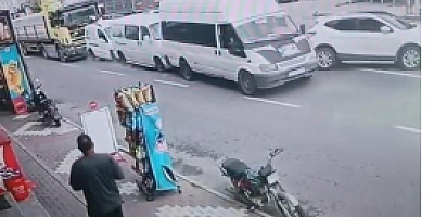 Nevşehir’de tırın neden olduğu zincirleme kaza kamerada