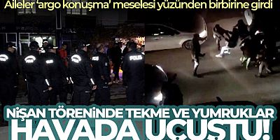Nişan töreninde 'argo konuşma' kavgası