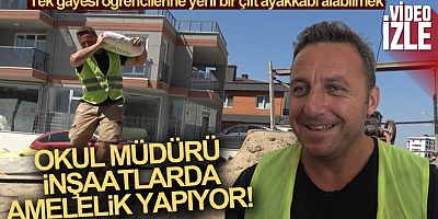 Öğrencilerine ayakkabı alabilmek için inşaatlarda amelelik yapıyor
