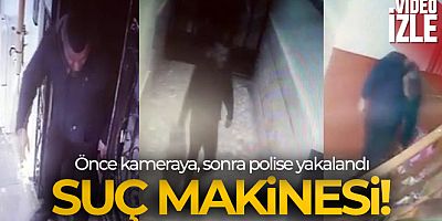 Önce kameraya, sonra polise yakalandı