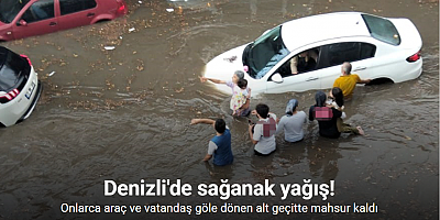 Onlarca araç ve vatandaş göle dönen alt geçitte mahsur kaldı
