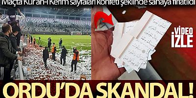 Ordu'da skandal: Kur'an-ı Kerim sayfaları konfeti şeklinde sahaya fırlatıldı