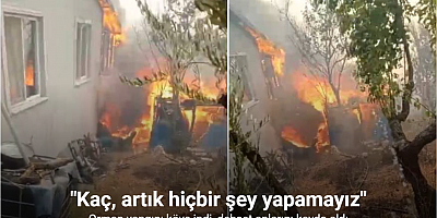 Orman yangını köye indi: 