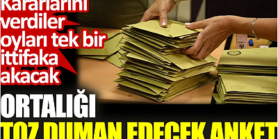 Ortalığı toz duman edecek anket. Kararlarını verdiler oyları tek bir ittifaka akacak