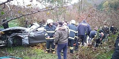 Otomobil fındık bahçesine uçtu: 4 yaralı