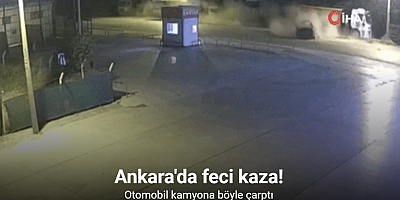 Otomobilin kamyona çarptığı feci kaza kamerada: 3 ölü, 1 yaralı