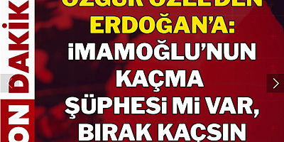 Özgür Özel'den Erdoğan'a: İmamoğlu'nun kaçma şüphesi mi var, bırak kaçsın kurtulursunuz