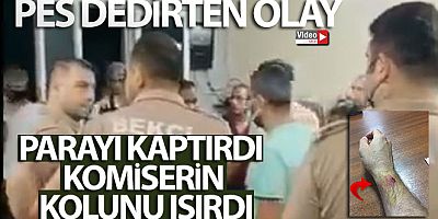Parayı kaptırdı komiserin kolunu ısırdı