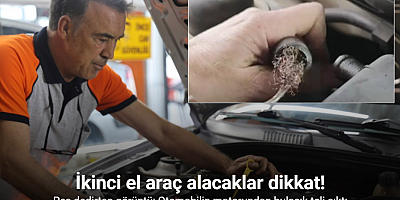 Pes dedirten görüntü: Otomobilin motorundan bulaşık teli çıktı