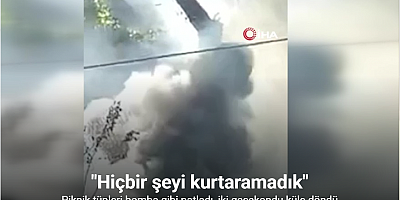 Piknik tüpleri bomba gibi patladı, iki gecekondu küle döndü