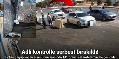 Polise çarpıp kaçtı, 141 gram metamfetamin ele geçirildi