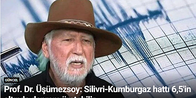 Prof. Dr. Üşümezsoy: Silivri-Kumburgaz hattı 6,5'in altında deprem üretebilir