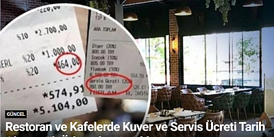 Restoran ve Kafelerde Kuver ve Servis Ücreti Tarih Oluyor: Ek Ödemeler Yasaklanıyor