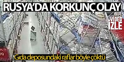 Rusya'da gıda deposundaki raflar çöktü, 1 işçi ağır yaralandı