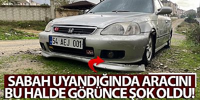 Sabah uyandığında aracını bu halde görünce şok oldu