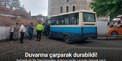 Safranbolu’da freni boşalan dolmuş tarihi çarşıda dehşet saçtı