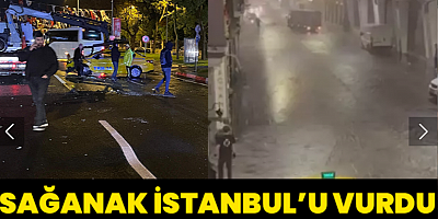 Sağanak İstanbul'u vurdu! Fatih’te yol çöktü, İstiklal Caddesi göle döndü