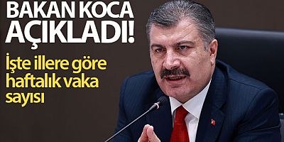 Sağlık Bakanı Koca, illere göre haftalık korona virüs vaka sayılarını açıkladı