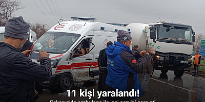 Sakarya’da ambulans ile işçi servisi çarpıştı: 11 yaralı