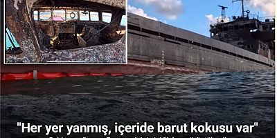 Saldırıya uğrayan Rus gemisinin içi ilk kez görüntülendi