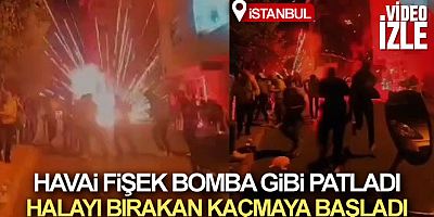 Sancaktepe'de düğünde havai fişek bomba gibi patladı, davetliler kaçıştı