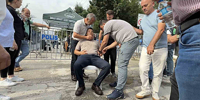Sanık kürsüsünde bayılan itfaiye erinin kardeşi, duruşma salonunun dışında fenalık geçirdi