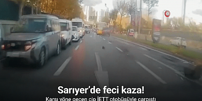 Sarıyer’de karşı yöne geçen cip İETT otobüsüyle çarpıştı