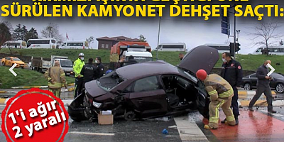  Sarıyer'de kırmızı ışıkta geçtiği öne sürülen kamyonet dehşet saçtı: 1'i ağır 2 yaralı