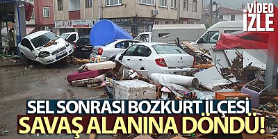 Sel sonrası Bozkurt ilçesi savaş alanına döndü
