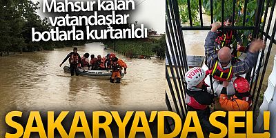 Selde mahsur kalan vatandaşlar botlarla kurtarıldı!