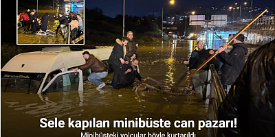 Sele kapılan minibüste can pazarı