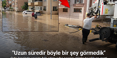 Selin vurduğu Cide ilçesinde ekiplerin su tahliye çalışması sürüyor