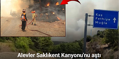 Seydikemer yangınında dumanlar gökyüzünü kapladı