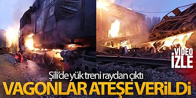 Şili'de yük treni raydan çıktı, trenin vagonları ateşe verildi