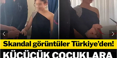 Skandal görüntüler! Çocuklara nişan töreni yaptılar