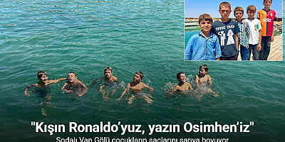 Sodalı Van Gölü çocukların saçlarını sarıya boyuyor