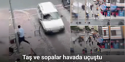 Sokak ortasında birbirlerine öldüresiye saldırdılar; o anlar kamerada