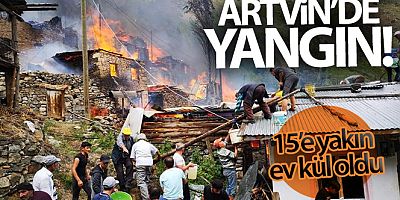 SON DAKİKA Artvin'in Yusufeli ilçesi Yüncüler köyünde yangın