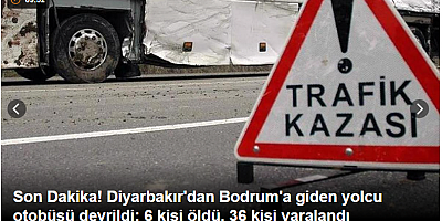 Son Dakika! Diyarbakır'dan Bodrum'a giden yolcu otobüsü devrildi: 6 kişi öldü, 36 kişi yaralandı