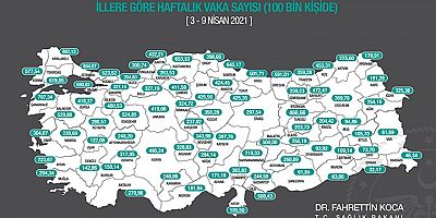 SON DAKİKA Haftalık vaka haritası güncellendi: Korkunç tablo!