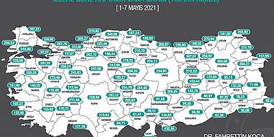 SON DAKİKA İllere göre vaka haritası güncellendi