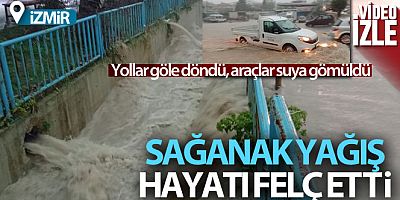 SON DAKİKA İzmir'i sağanak vurdu: Urla'da sokaklar göle döndü