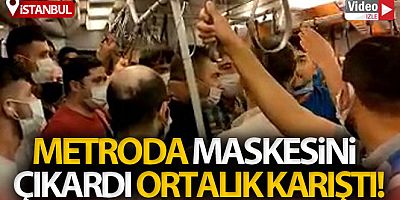 SON DAKİKA Metroda maske kavgası