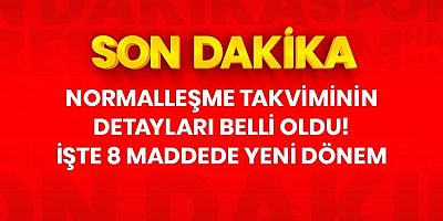 SON DAKİKA Normalleşme takviminin detayları belli oldu! İşte 8 maddede yeni dönem