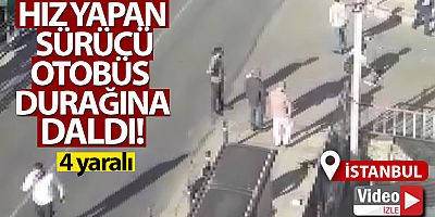 SON DAKİKA Pendik'te hız yapan sürücü otobüs durağına daldı: 4 yaralı