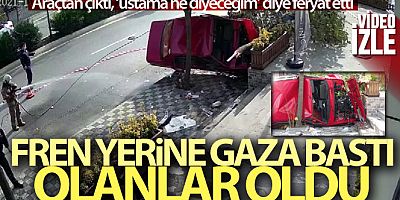 SON DAKİKA Tuzla'da otomobilin kaldırımdaki ağaçlara çarpıp yan yattığı anlar kamerada