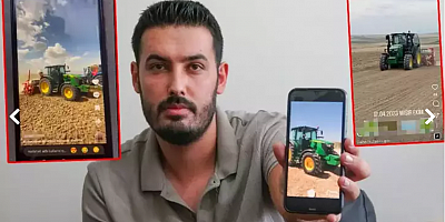 Sosyal medyada video izlerken çalınan traktörünü buldu